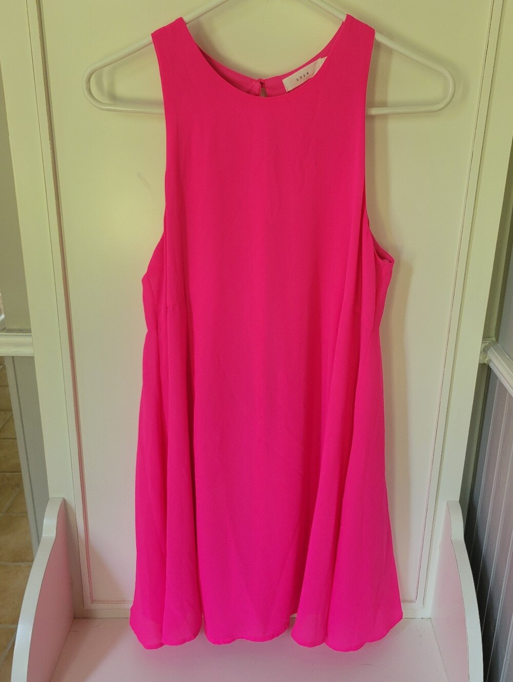 Hot Neon Pink Sleeveless Dress
